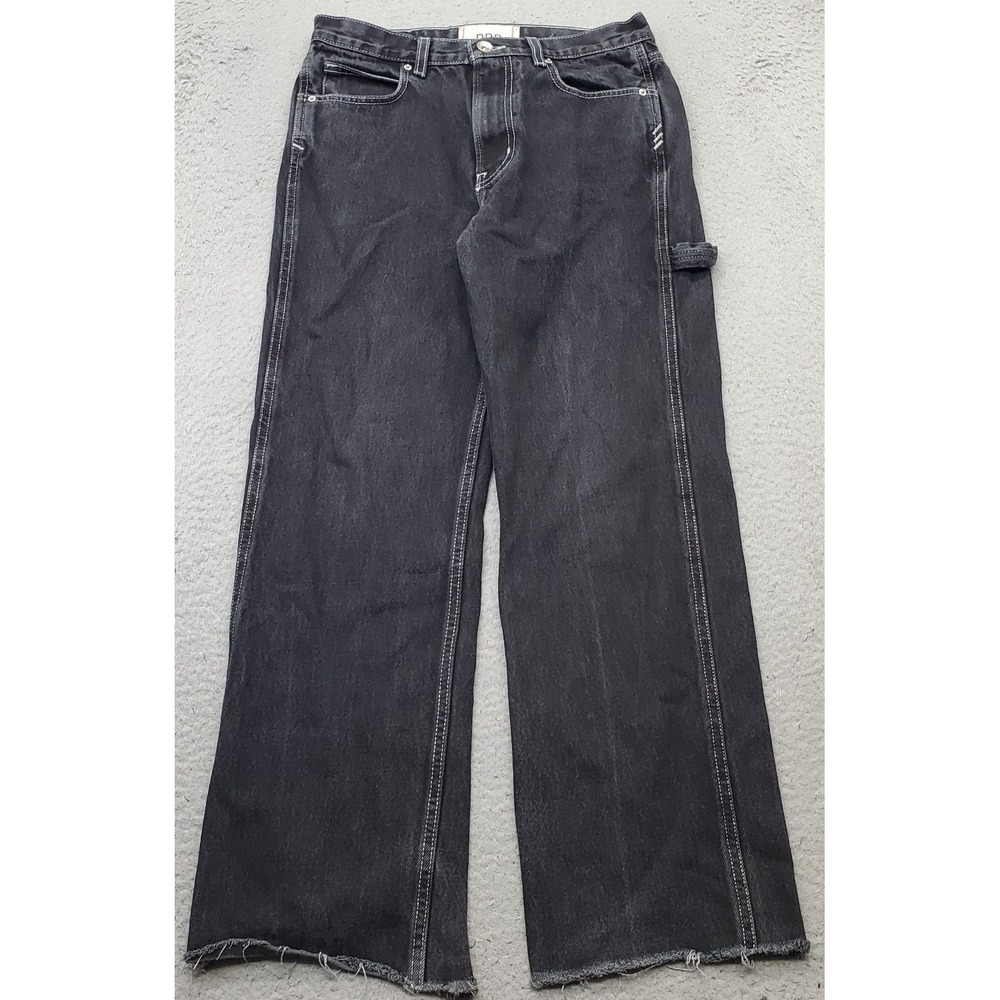 BDG Skate Fit Carpenter Jeans Womens 28/32 Black Denim 5-Pocket Raw Hem Workwear